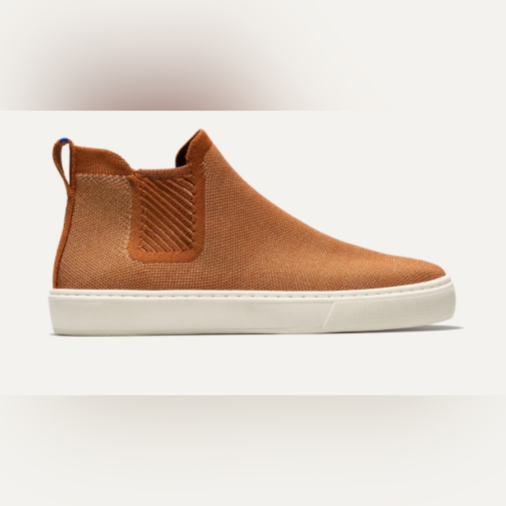 Rothy's Orange and Tan Ankle Booties Sleek Slip-On Design